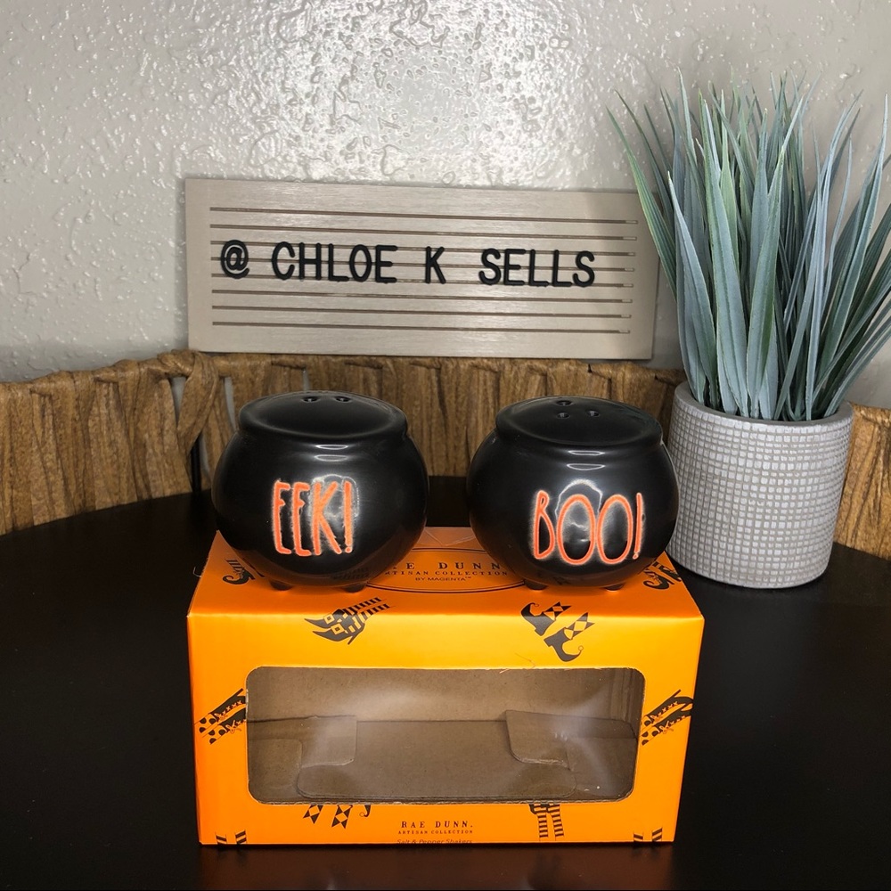 Rae Dunn “EEK” And “BOO” Salt And Pepper Shaker